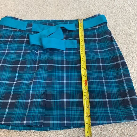 Nike golf blue plaid check skirt Sz 10 NWOT belted pockets - Picture 10 of 11